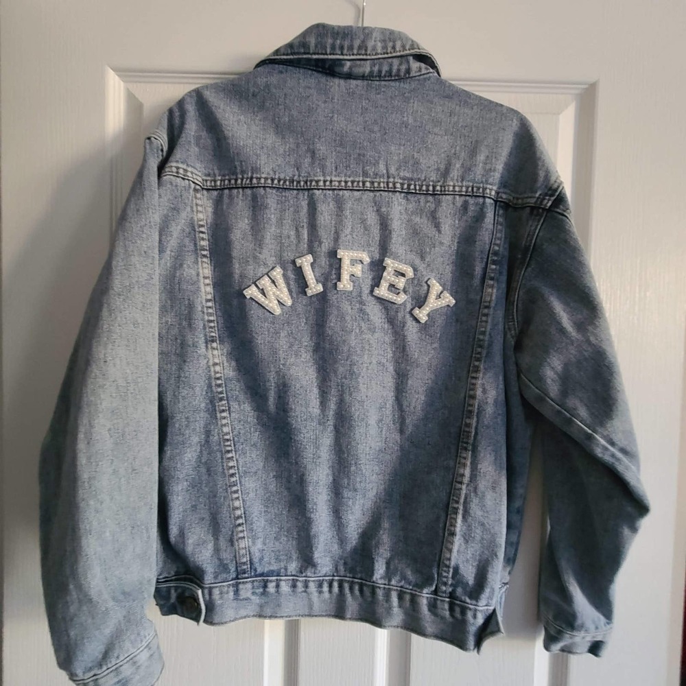 GEMINI FUSION "Wifey" Custom Denim Jacket Medium